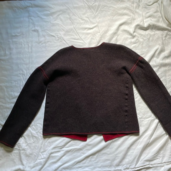 Mercer & Madison Vintage 100% Wool Cardigan Woman’s M Brown/Red - Picture 5 of 6